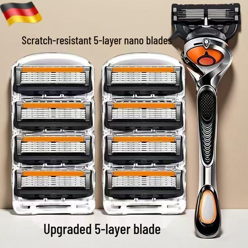 Men's 5-Blade Manual Razor Shaver with 5-Layer Blades