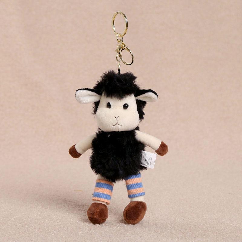 Cute Cartoon Plush Sheep Keychain Soft Fluffy Fabric Bag Charm for Women Girls Backpack Pendant Creative Gifts