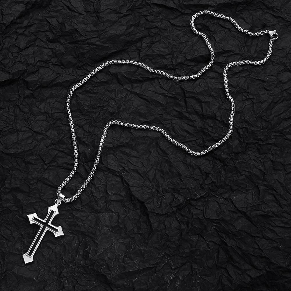 New Cross Mens Necklace Mighty Korean Edition Fashion Couple Pendant