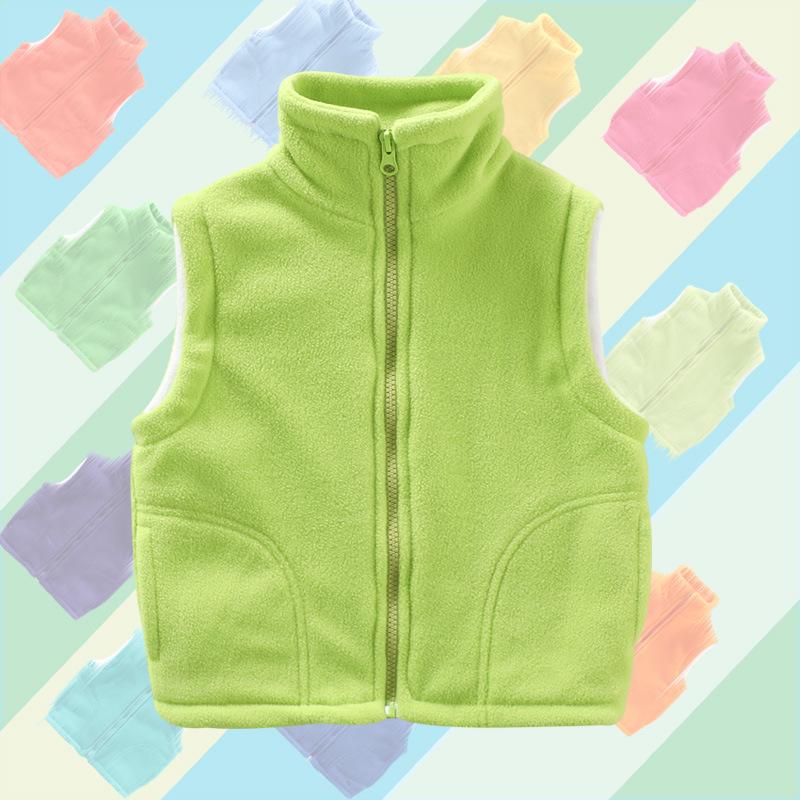 Kids' Fleece Vest for Boys & Girls, Thick Outerwear for Spring To Winter, Kindergarten Uniform with Logo Print