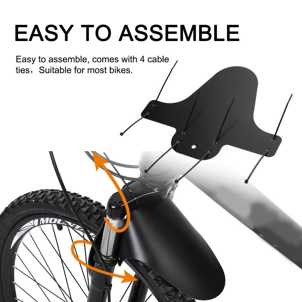Mudguard Set, Front and Rr Tire Mudguards with Cable Ties, for Most  s Black Plastic