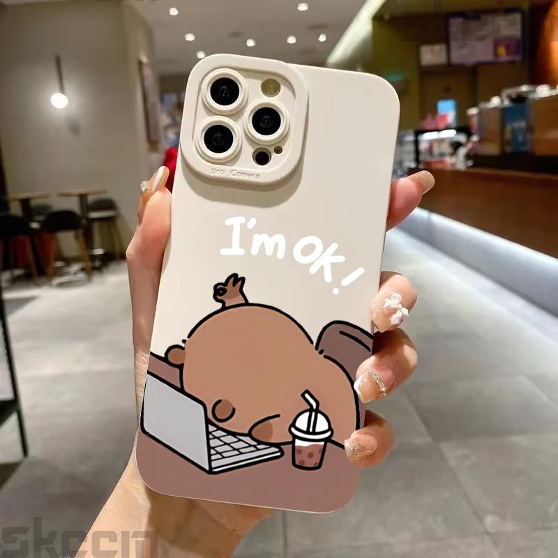 Funda de Teléfono con Estampado de Capibara de Dibujos Animados Para Samsung Galaxy S25 S24 S23 Ultra S22 S21 Plus S20 FE A55 A54 A35 A15 Funda Protectora Antigolpes