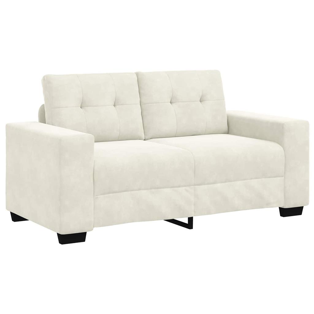 Sofa Set 3 Pcs Cream 221 X 80 X 80 Cm Velvet