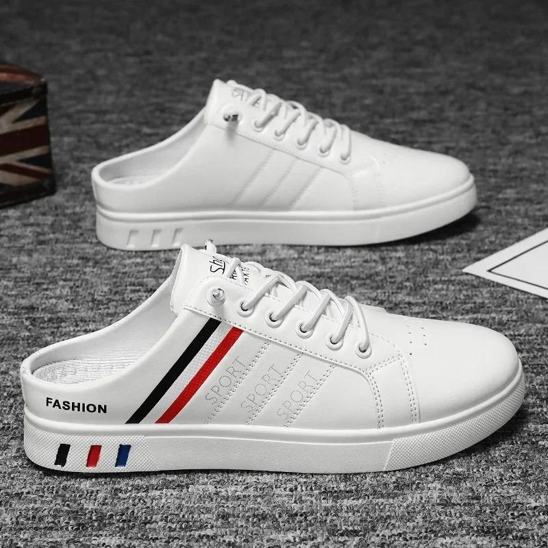 Fashion Men's Summer Closed Toe Slippers New Mens Sneakers Comfortable Loafers Slip on Male Driving Shoes Anti-slip Zapatillas De Hombre