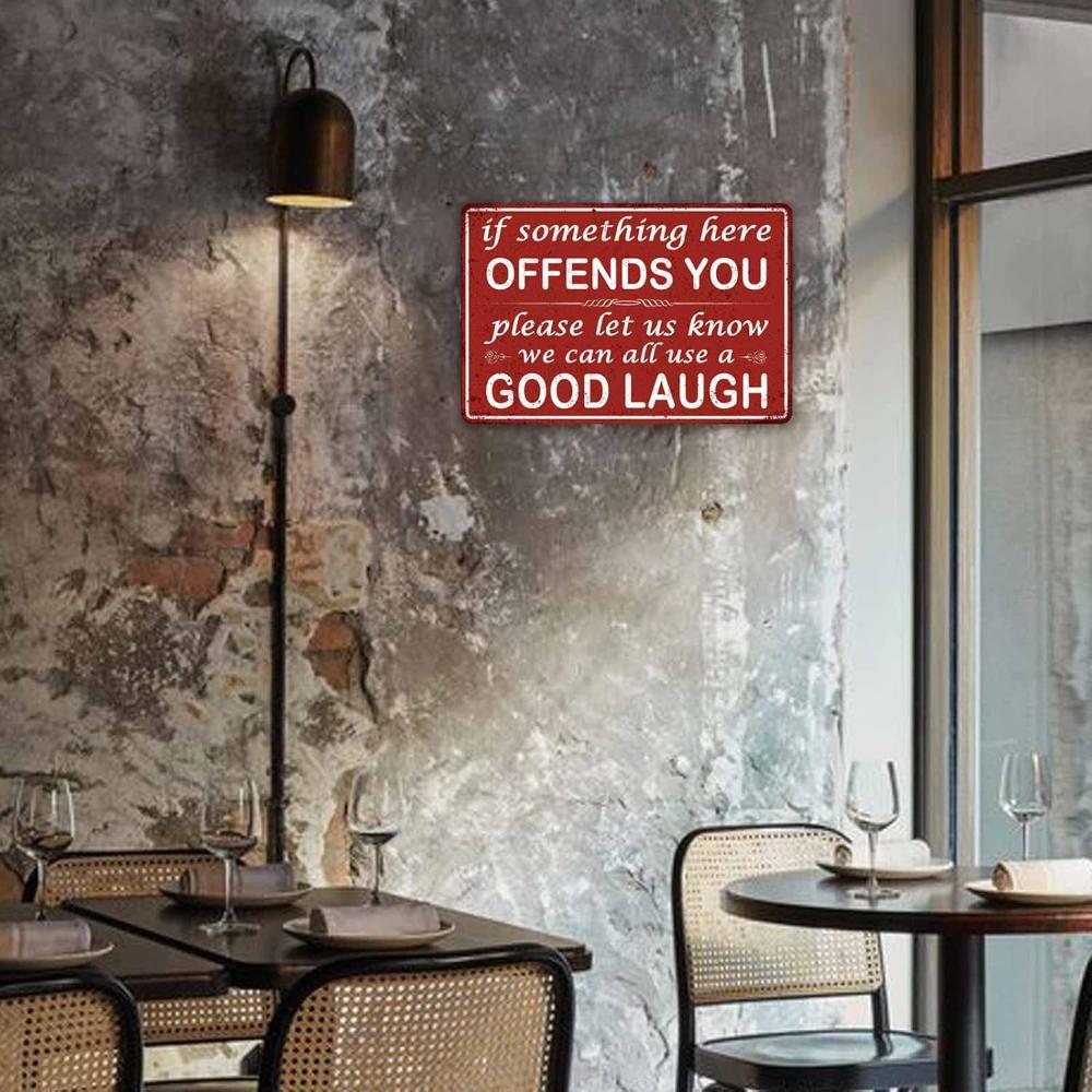 Funny Bar Sign Man Cave Vintage Metal Sign If Offensive Here Sign For Garage Home Bar Wall Decoration Display Piece Artwork