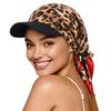 New Satin Paisley Print Hat with Brim Strapped Design Headscarf Hat Soft Breathable Sun Hats Women Fashion