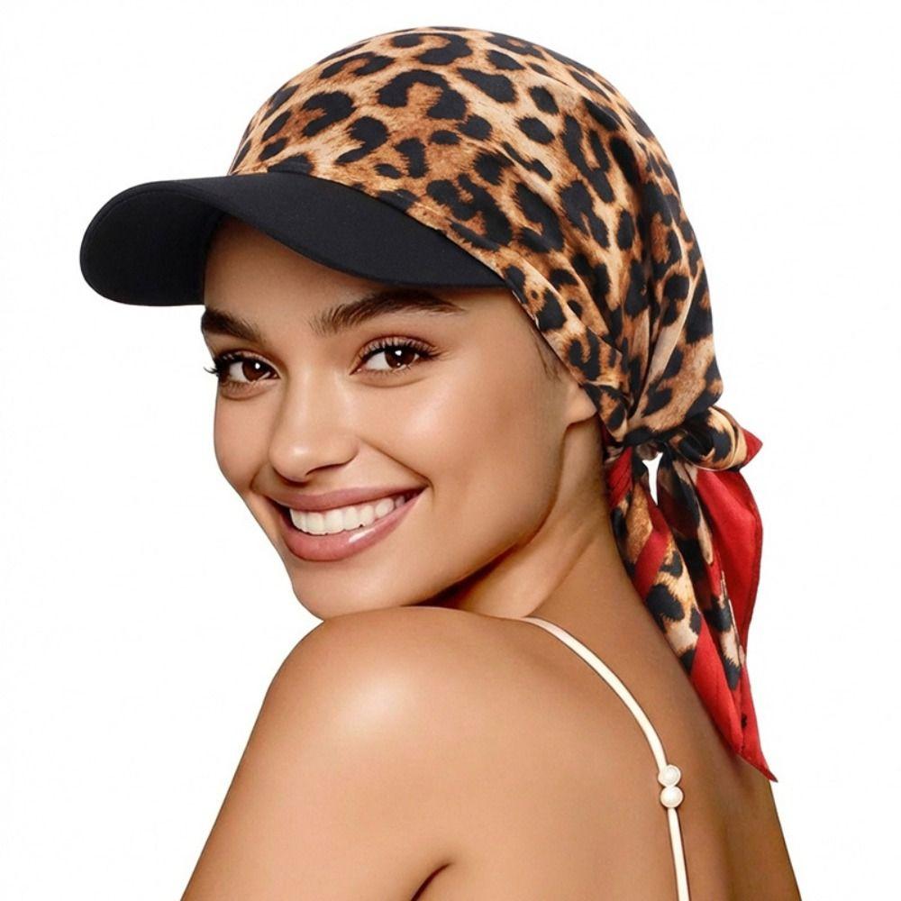 New Satin Paisley Print Hat with Brim Strapped Design Headscarf Hat Soft Breathable Sun Hats Women Fashion