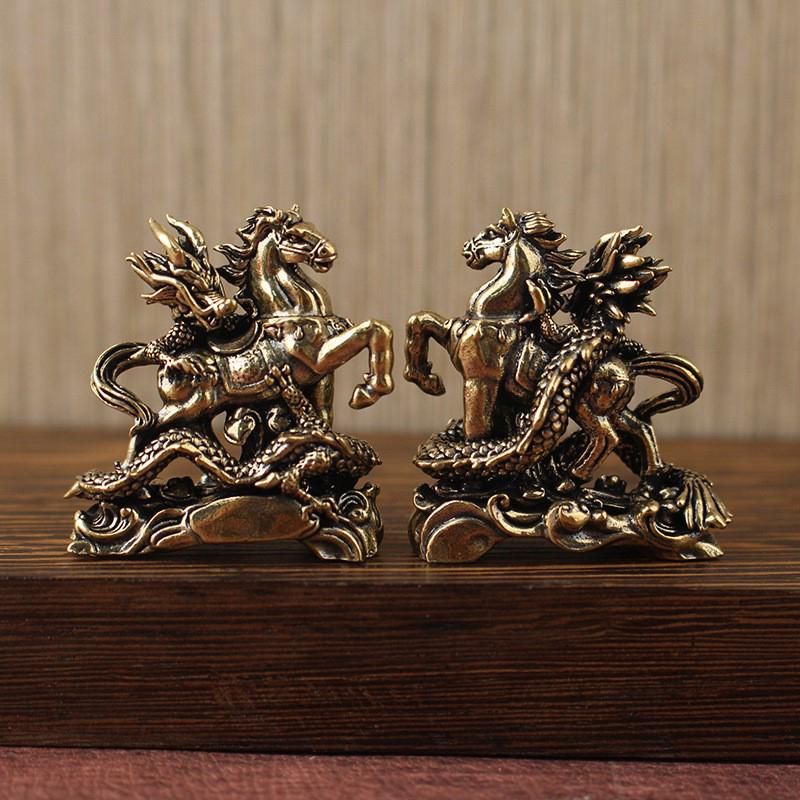 2026 Chinese Style Ornament: Dragon And Horse Creative Craft Ornament Brass Small Copperware Ornament