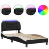 VidaXL Bed Frames with LED Lights, Upholstered Bed, Single Bed, Indoor Bedroom Adult Bed, Modern, Black 3213897