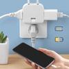 4 In 1 Rotatable Socket Converter Flat Pin Plug AC Outlet Extender Wall Tag Plug with 2USB Charge Adapter 180°Rotary
