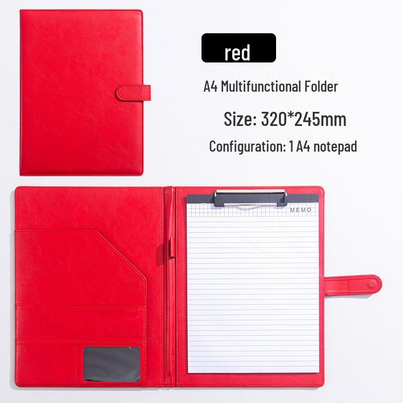 A4 Magnetic Leather Document Folder: Multifunctional Business Manager with Custom Logo