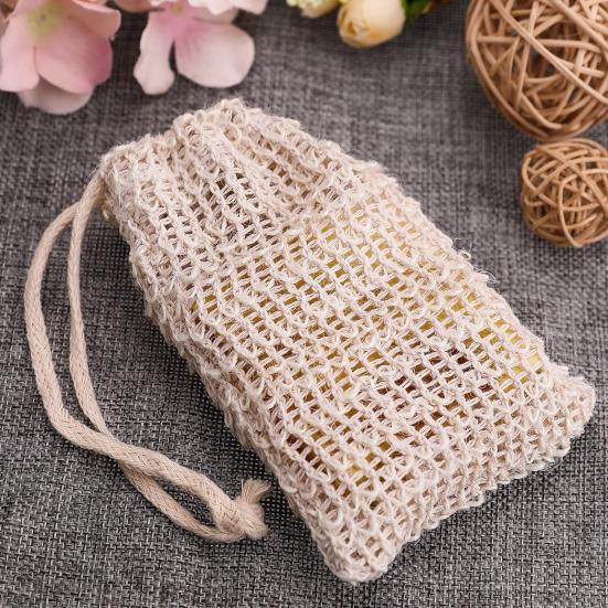 3Pcs Soap Exfoliating Bag Skin-friendly Refresh Skin Bath Accessory Body Scrubber Natural Loofah Pouch for Home