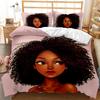 Black Girl Quilt Cover 3D Digital Print Three-Piece Bedding Kit