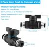 2pcs PVC Pneumatic Ball Valve Black Quick Connect Adapter Durable Air Flow Control Valve  Gas