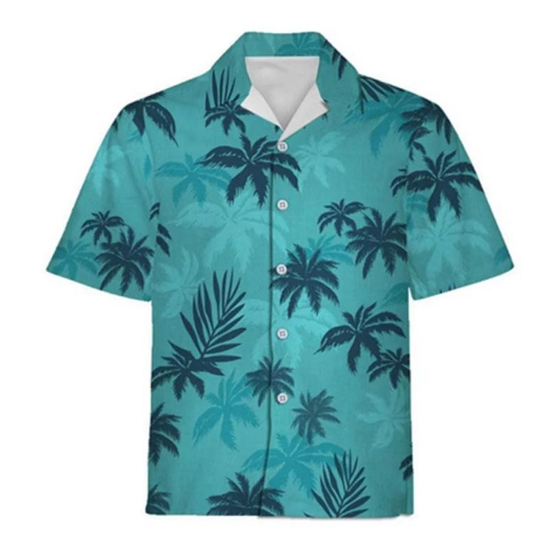 Hawaiian Short Sleeve Shirts For Men Summer Anime Style Graphic Print Cartoon Floral Oversized Original Harajuku Luxury Goth New