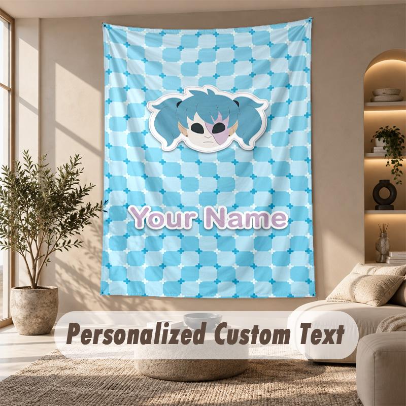 Tapestry Custom Name Text, Wall Hanging Tapestry Home Room DecorSally Face