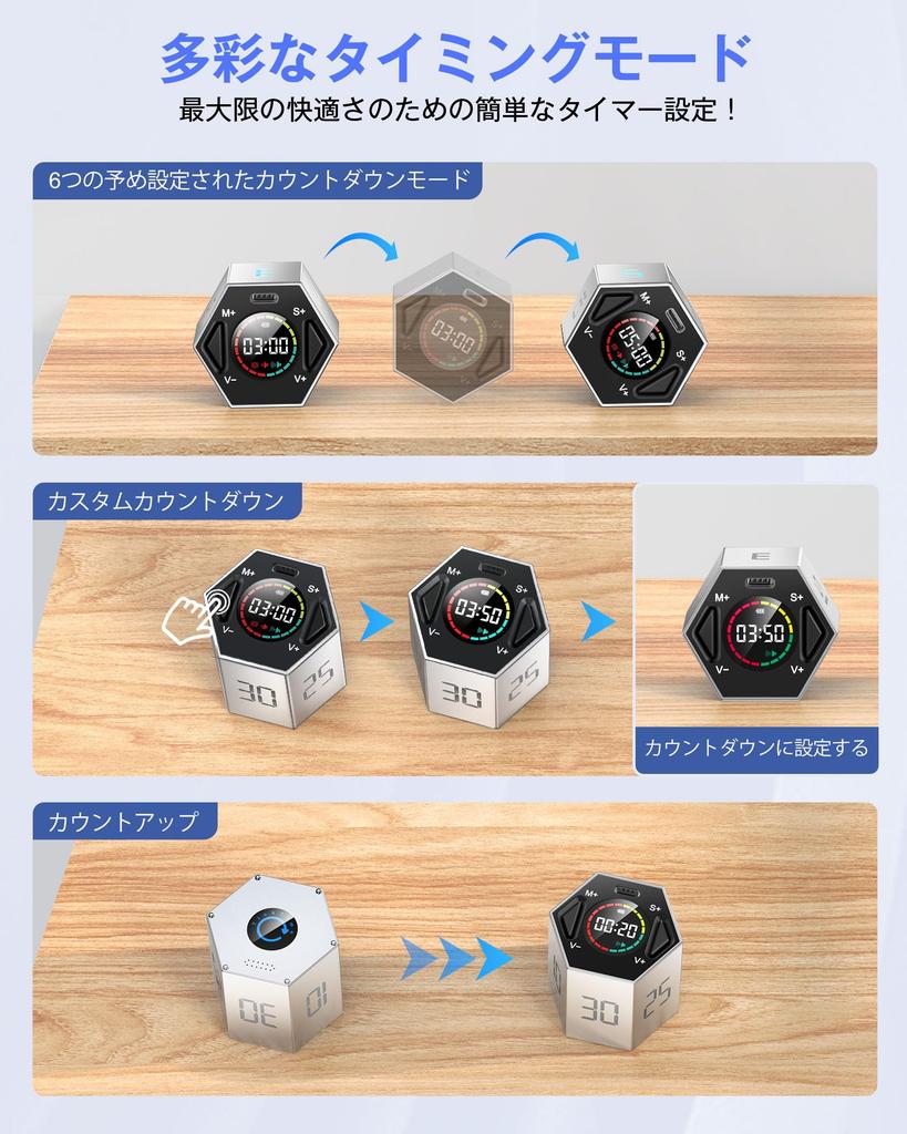 A New Generation of Digital Timers Hexagonal Pomodoro Kitchen Cube Study Meeting Sports Timer TickTime - Pillar, Timer, Timer, Timer, Timer, Timer,