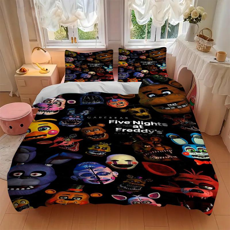 Fnaf Characters Bedding 3 Piece Set Hd Print Duvet Cover Pillowcases For Teens Adult Bedroom Decoration Christmas Gift C9211966