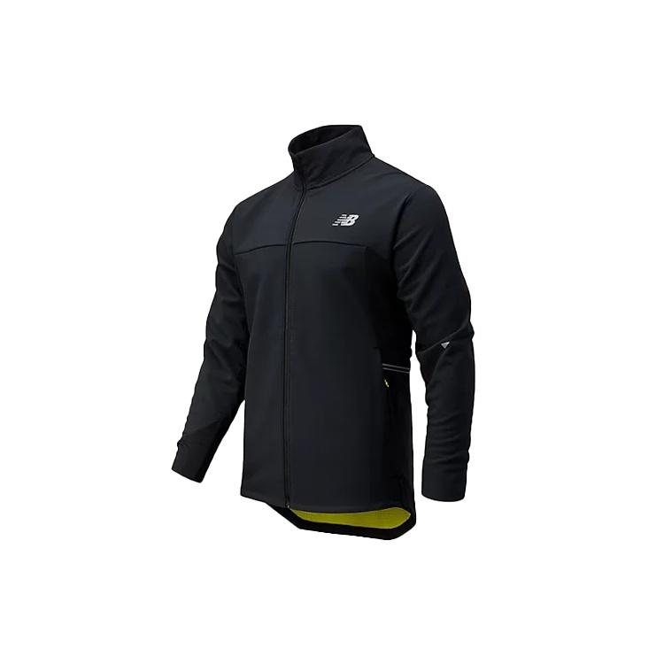 New Balance Men s New Balance Solid Color Logo Zipper Stand Collar Jacket Black MJ13274-BK L