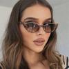 New Cross-border Retro Cat's Eye Half-frame Sunglasses Fashion Personality Modern Online Celebrity Street Sunglasses Women.