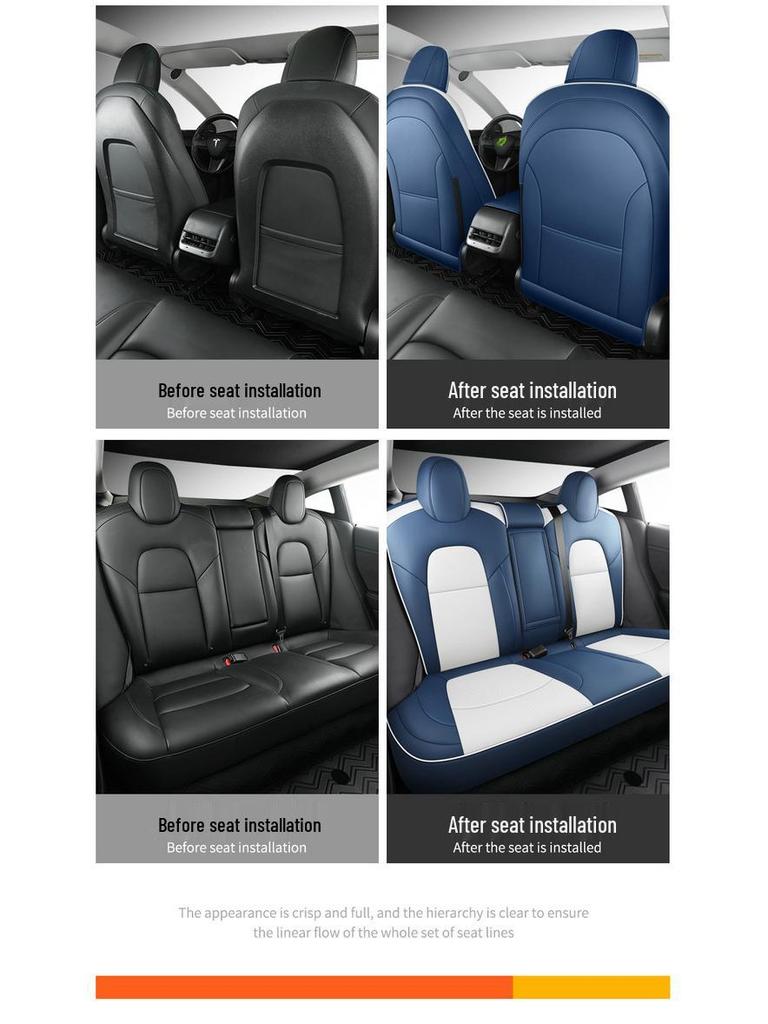 Προσαρμοσμένο Δερμάτινο Κάλυμμα Καθίσματος για Tesla Model 3 2019-2022 - Πλήρης Κάλυψη, Προσαρμοσμένη Εφαρμογή