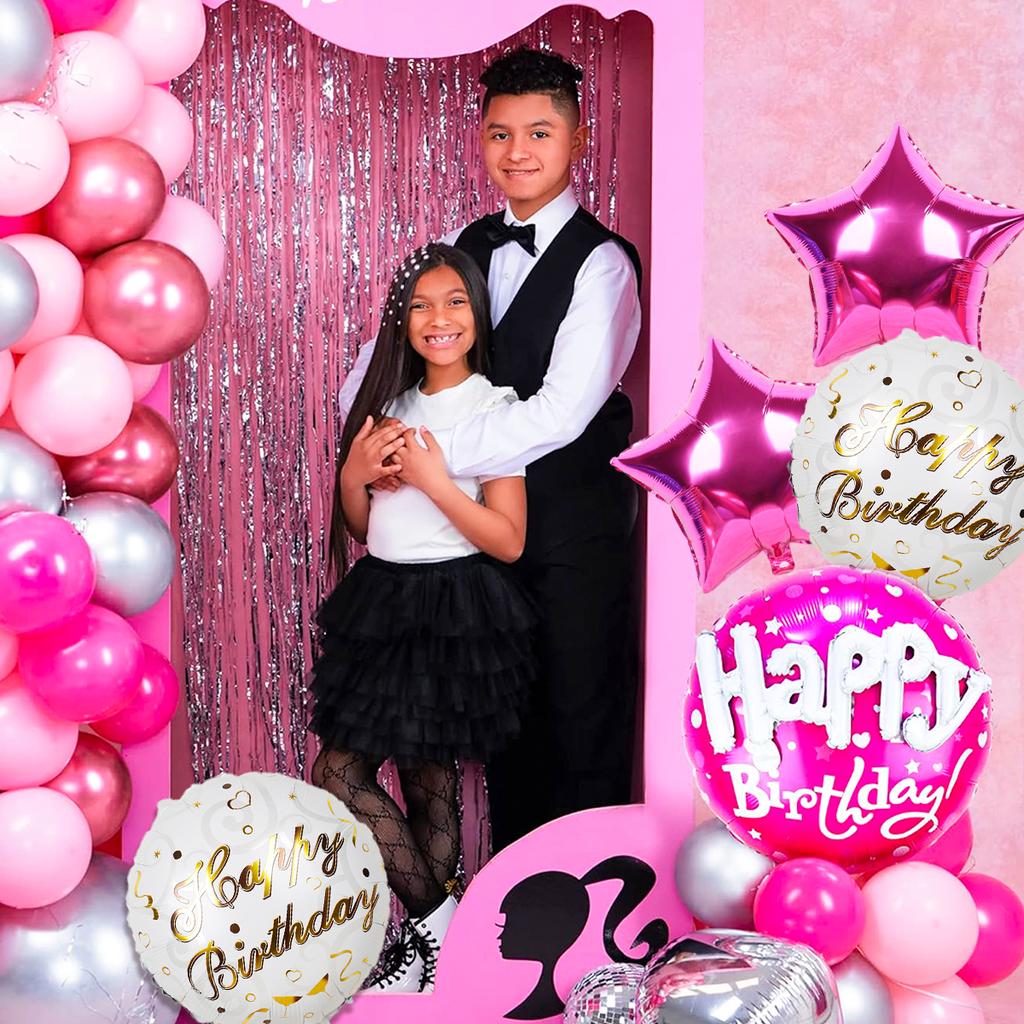 5pcs Birthday Balloon Set, Birthday Round Star-shaped Foil Balloon with Happy Birthday Letters, Birthday Party