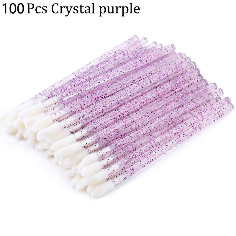 50Pcs Disposable Crystal Eyelash Brush Lashes Micro Lip Brushes Supplies Applicator Cleaner Beauty Eyelash Extension Tools