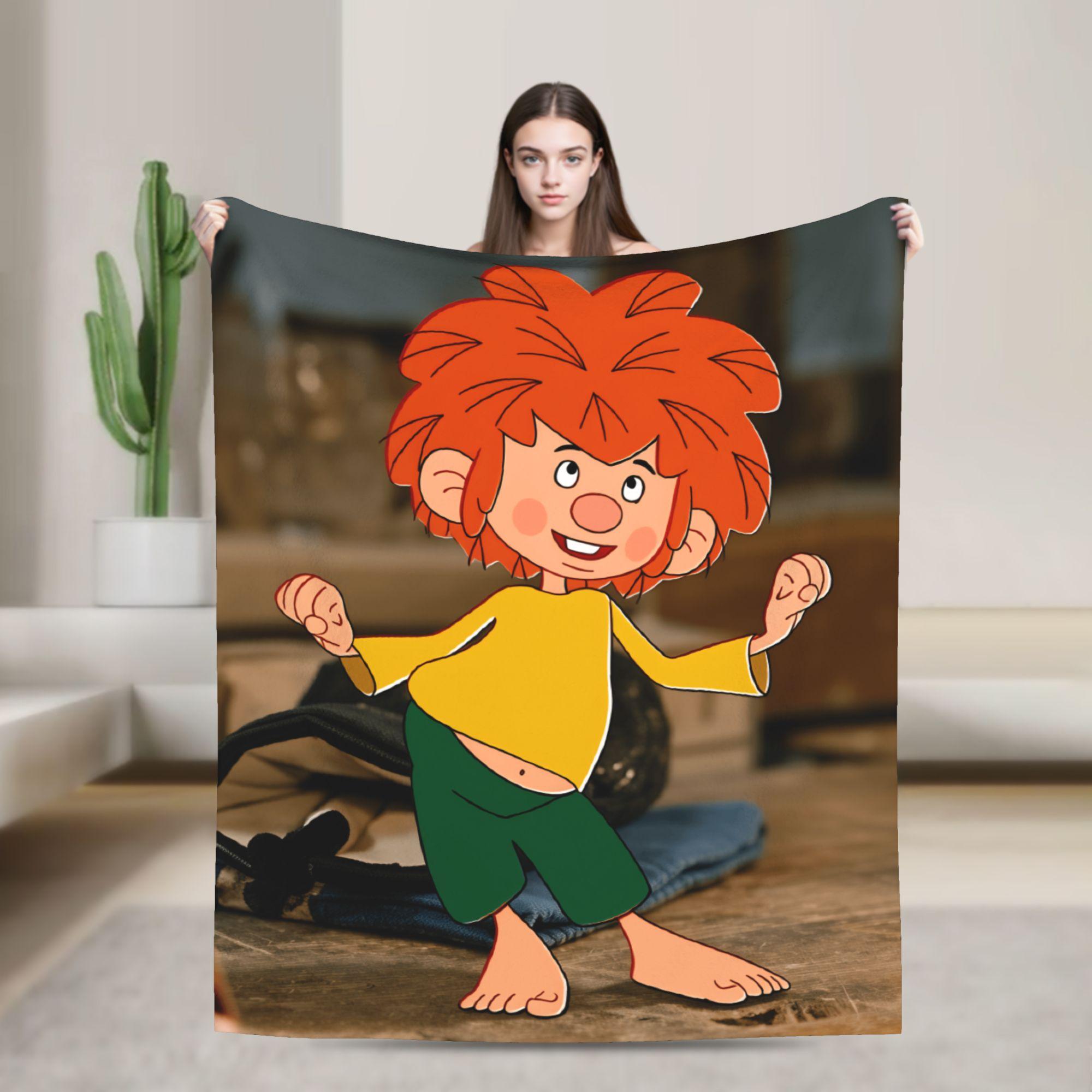 P-Pumuckl Blanket Super Warm Pattern Plush Throw Blanket For Students Home Decor Flannel Bedspread Bed Cover 75x90cm
