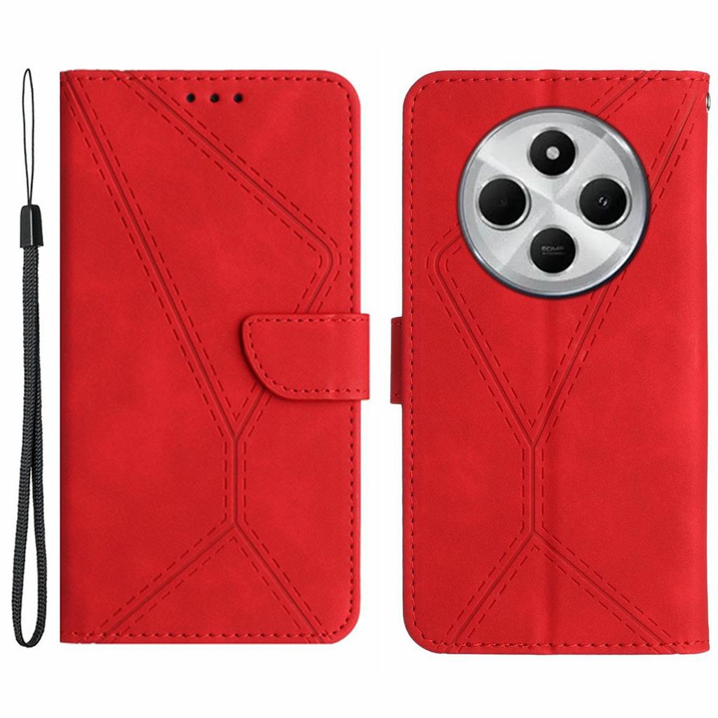 HT05 For Xiaomi Poco C75 4G/Redmi 14R 5G/14C 4G Case Skin-Touch Lines PU Leather Flip Phone Cover