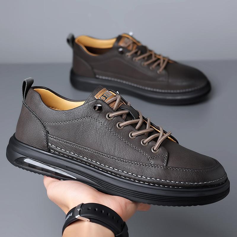 Cowhide Men's Shoes Men's Casual Leather Shoes Genuine Leather Men's One-pedal Spring Shoes Men's Trend Soft Leather Board Shoes Tide