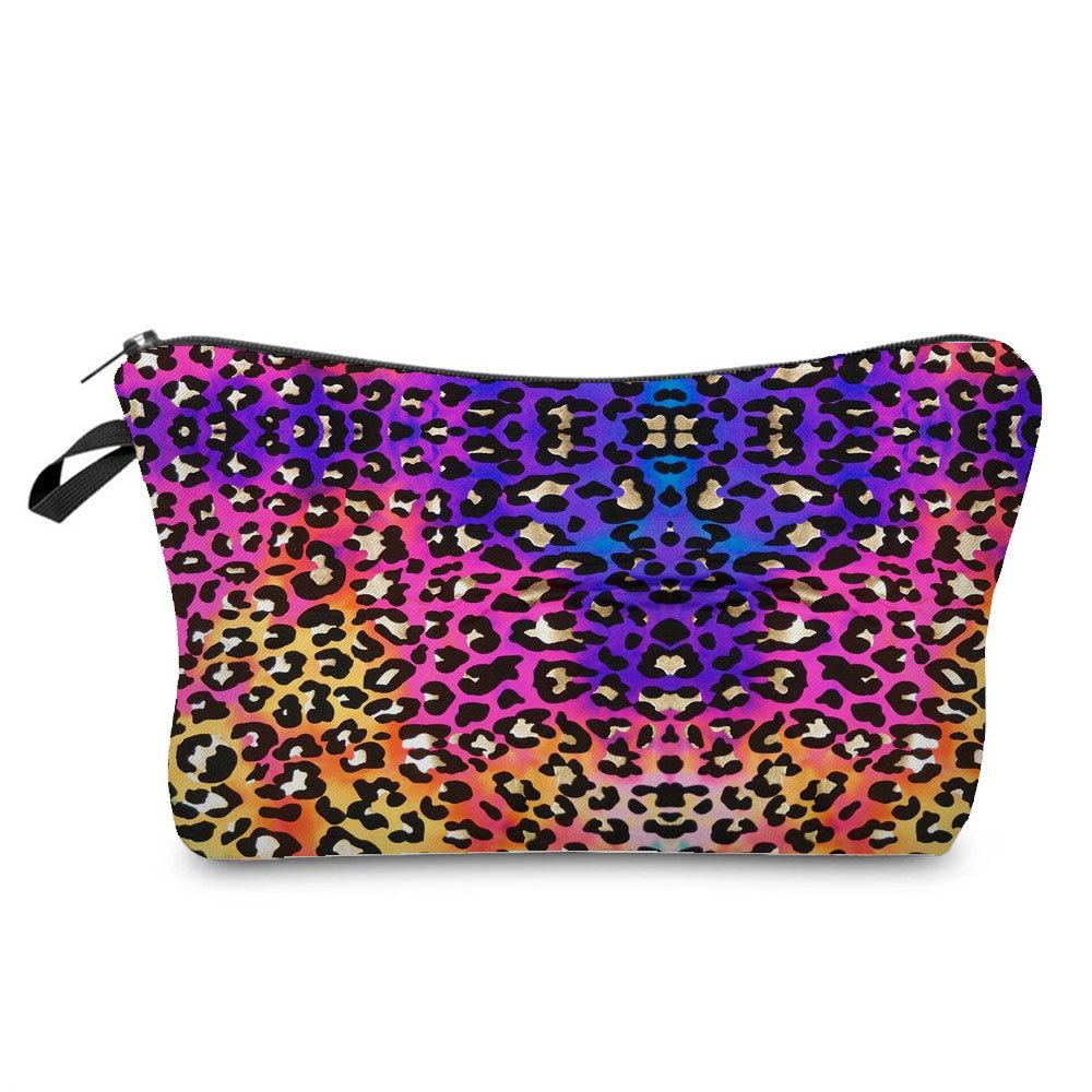 Women Leopard  Print Cosmetic Bag Toiletries Organize Travel Storage Case  6398