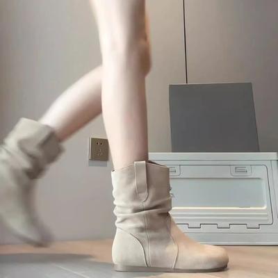 Nuovi Stivali Donna Primavera 2025 Punta Tonda Suola Piatta Versione Coreana di Moda Semplici Casual Scarpe Donna
