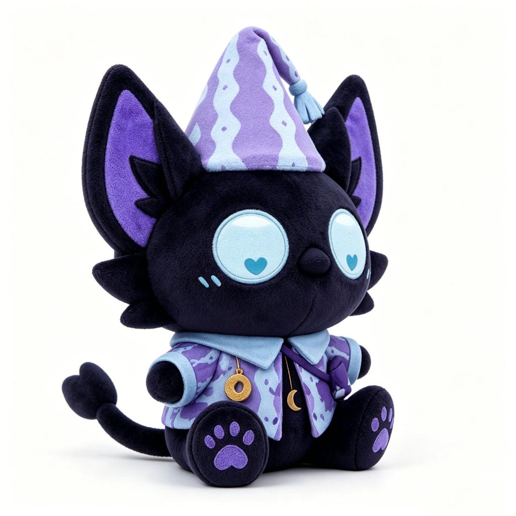 Eggy Party Moon Sleep Black Cat Halloween Plush Toy Doll Game Accessories Cute Soft Pillow Gift