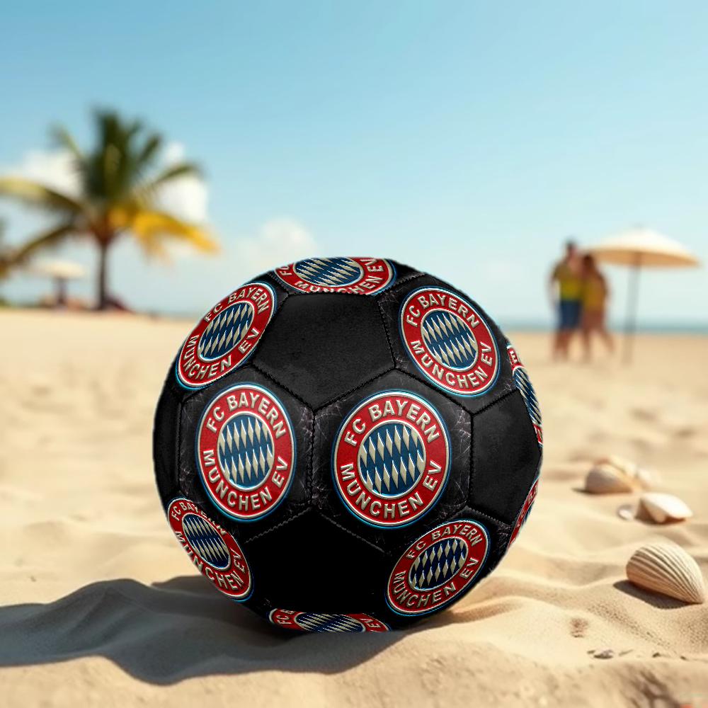 FC Bayern Munich Soccer Ball, Colorful, Suitable for All Ages, Machine-stitched, PVC Material, Competition Grade, Durable and High Bounce