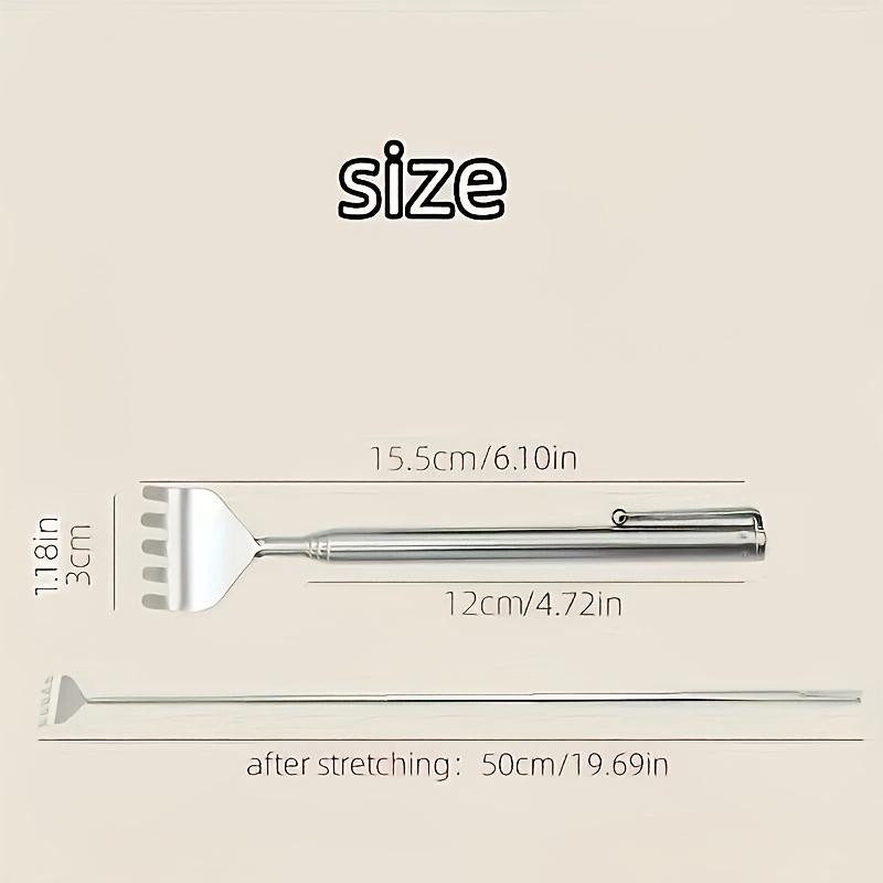 1pc Retractable Back Scratcher Stainless Steel Adjustable Massage Tool with Ergonomic Handle, Portable Itch for Hard-to-Reach Areas, Travel-Friendly