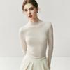 Women's Slim Fit Merino Wool Pullover Sweater - Half-High Neck, Autumn/Winter, Machine Washable