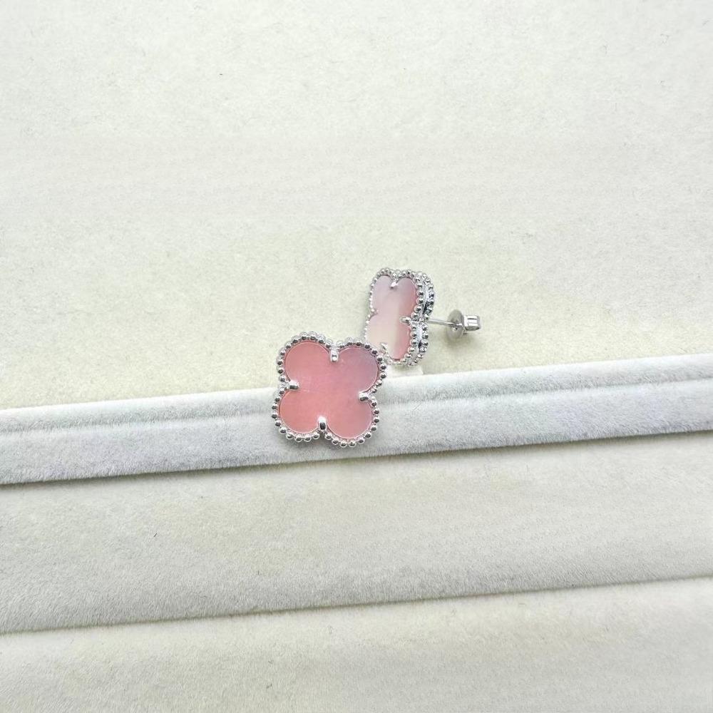 High-End Klassische Vierblattklee-Ohrringe für Damen, Roter Chalcedon High-End Damenohrringe