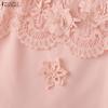 ZANZEA Women Floral Lace Splice Casual Sleeveless Vest Tops