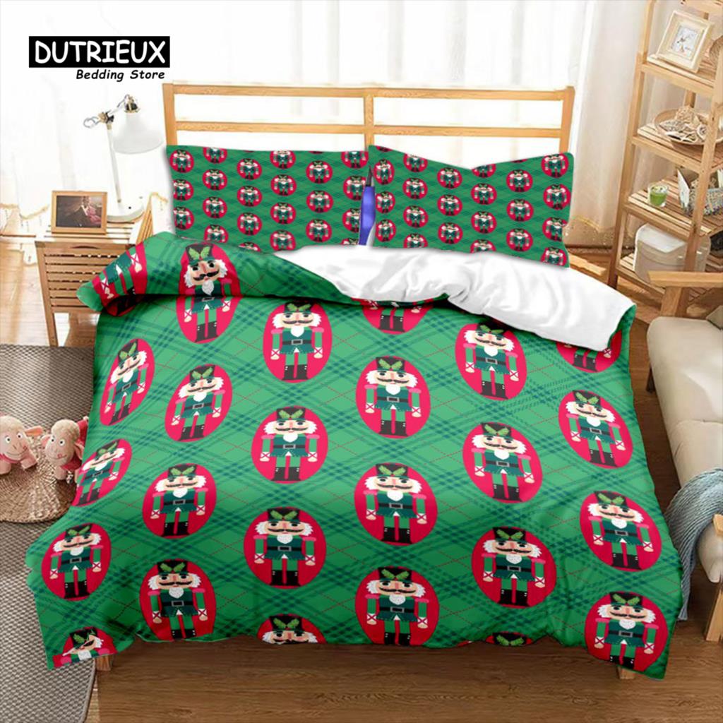 Comforter Nutcracker Christmas Bedding Set Cartoon Royal Guarder Comforter New Year Festival King Size