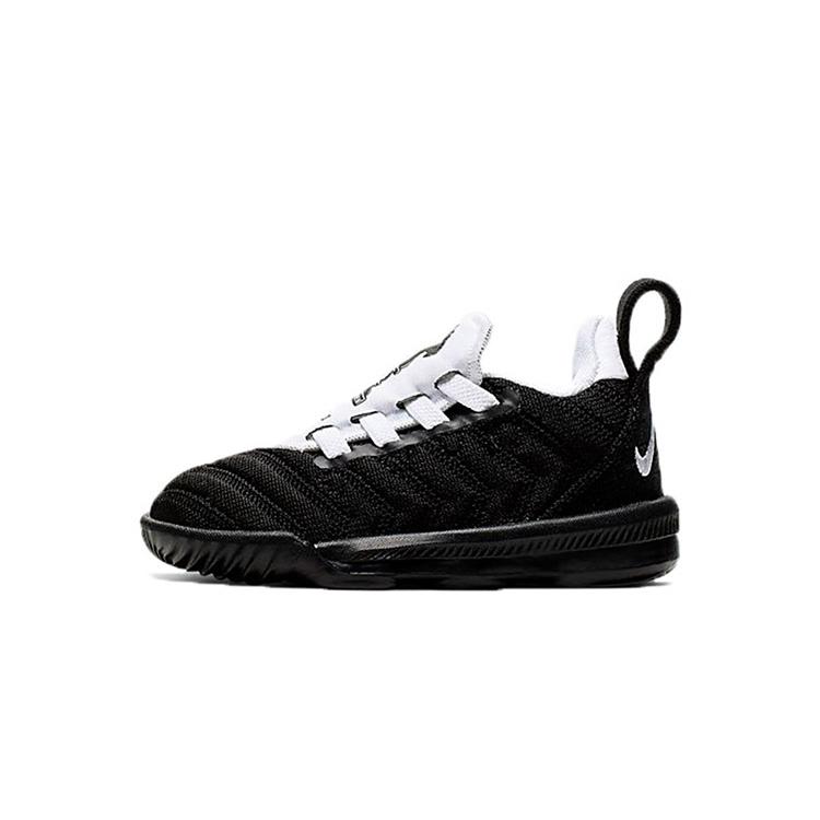 Nike Lebron 16 4H Fabric Low top Toddler Shoes Black White Infant And Toddler CK3945-001 5C