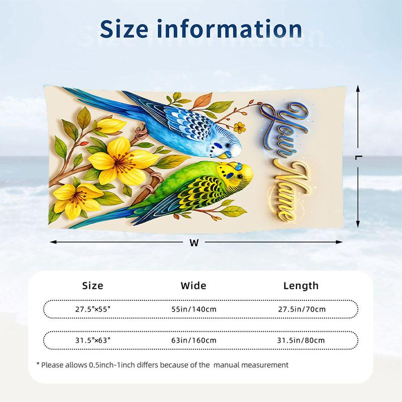 Decorative Artwork Theme Beach Towel Personalized Custom Name & Text Soft Quick Dry Beach Towel for Swimming Travel