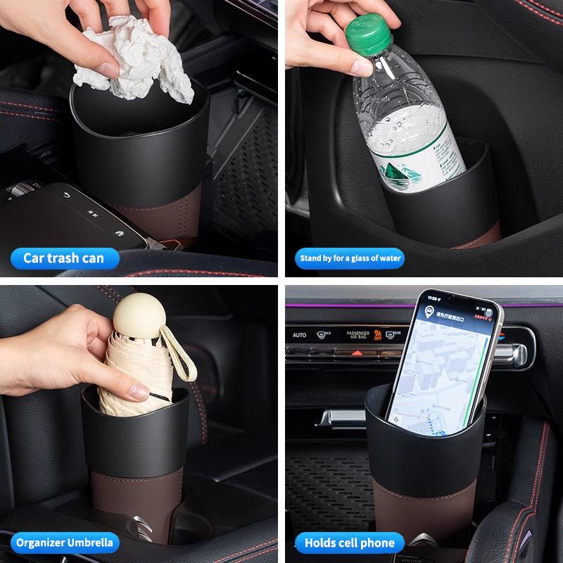 Auto Multifunktion Leder Wasserbecherhalter Aufbewahrungsbox Eimer Für Citroen C4 C3 C5 C1 C2 Berlingo Celysee Cactus Picasso Aircross