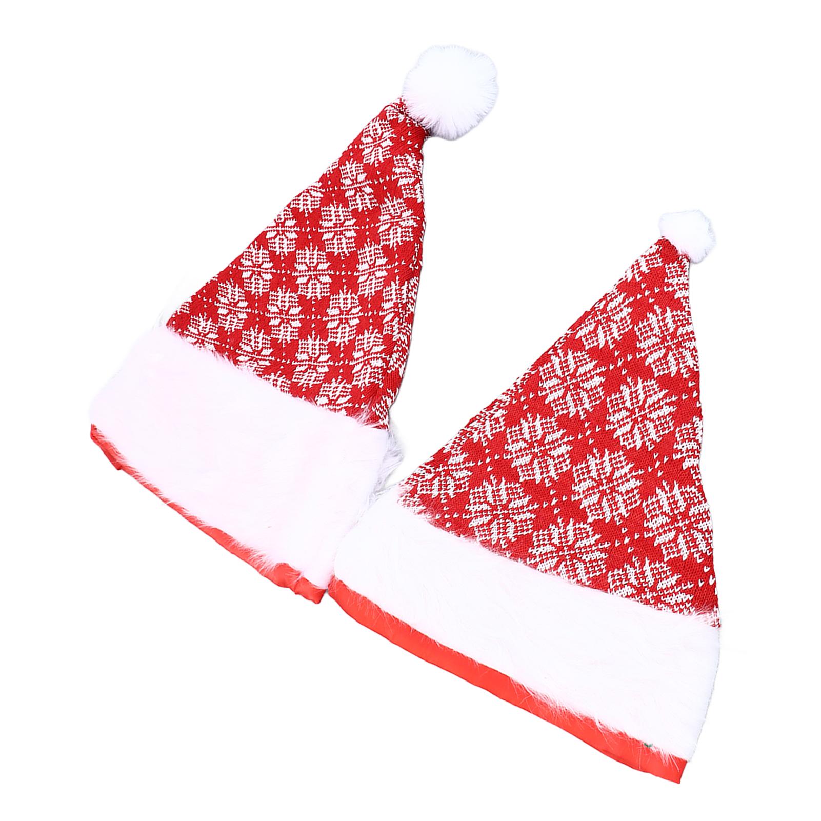 

Набор из 2 рождественских шапок, красные и белые декоративные рождественские шапки, мягкие легкие шапки Санты для праздника