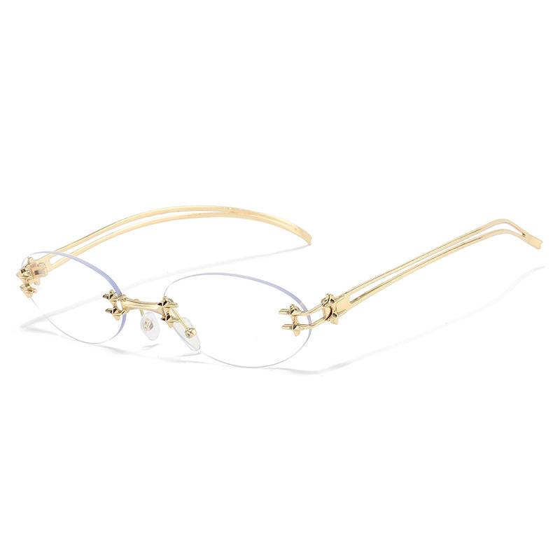 Fashionable New Sunglasses, Retro Y2K Millennium Hot Girl Frameless Gold Wire Ins Sunglasses