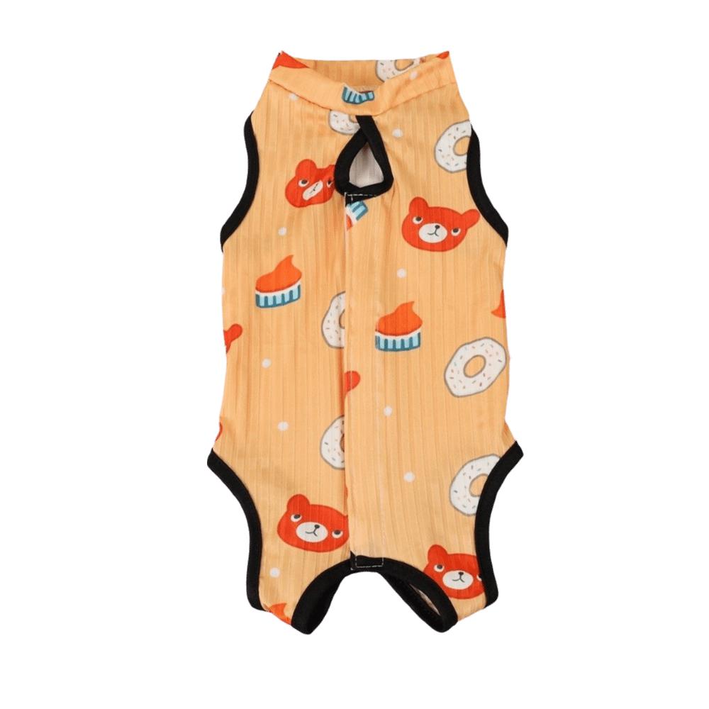 Breathable Pet Recovery Suit Adjustable Cat Neutering Wear Cat Weaning Jumpsuit Pet Care L оранжевый