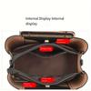 Women's Casual Design Handbag, Fashionable Large Capacity Shoulder Bag with Zip Closure and Polyester Lining