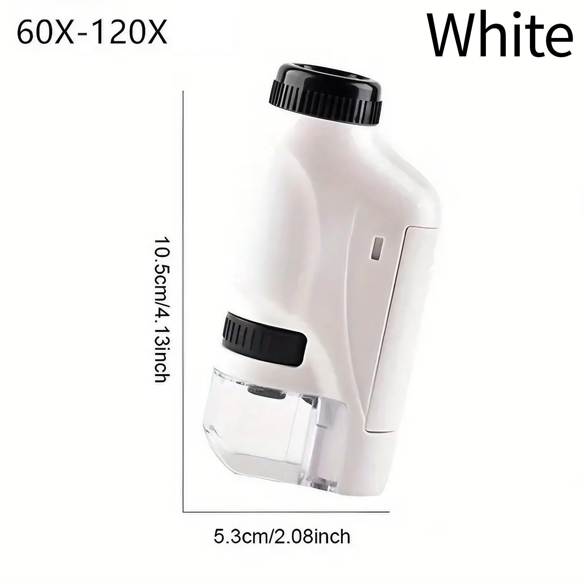 

STONEGO Pocket Microscope, Magnifier, Portable Handheld Mini Microscope Toys, Magnifiers, Student Products білий