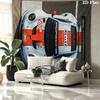 Gulf Racing Art Wall tapestry, aesthetic printed fabric blanket, suitable for bedroom, living room, and home decor.