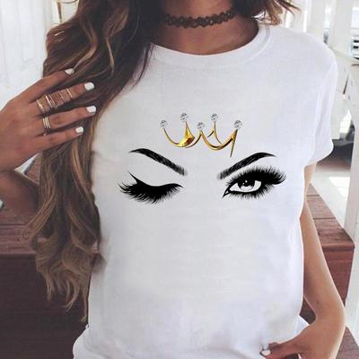Tee Print Ladies Clothing Eye Lashes Trend Cute 90s Style Summer Female T Top Casual Short Sleeve Women's Fashion Graphic T-shirt