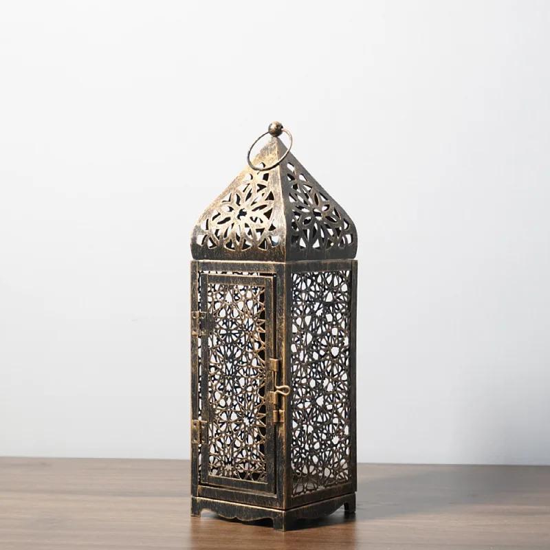 Arabian Style Metal Wind Light Vintage Lantern Home Decor Middle Eastern Inspired Holder Accessory Gift Idea No Candle Included